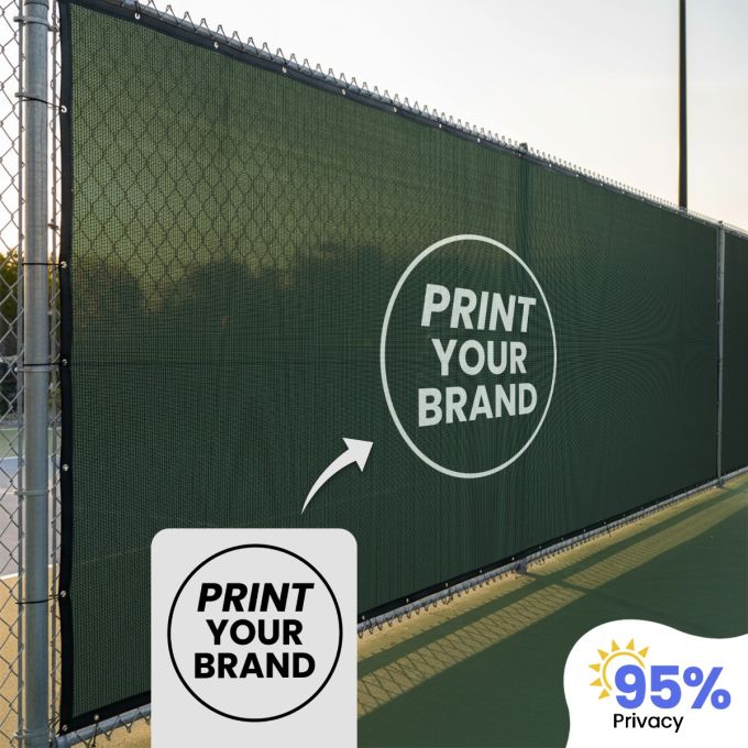 Custom Premium Printed Fence – 95% Privacy; Brand Your Event, Sport Courts & Construction Areas