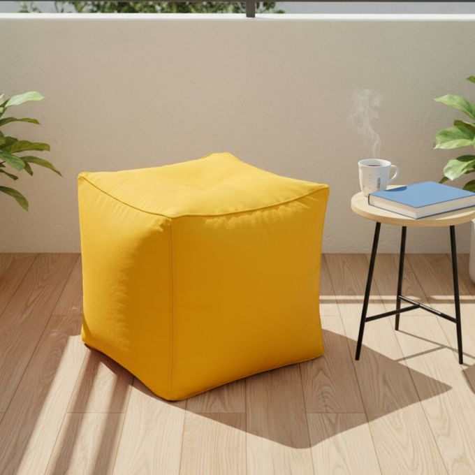Outdoor Premium Cubical Pouf  Bean Bag without Beans - Perfect for Balconies, Patios & Pool Decks